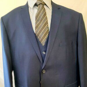 Alain Dupetit- 3 pc Suit- French Blue Nail head - 54 Reg